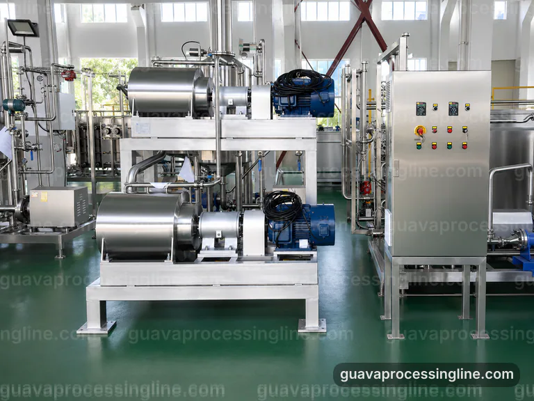 industrial guava puree processing line, buying considerations: pulping with staged seed refinement section connection view