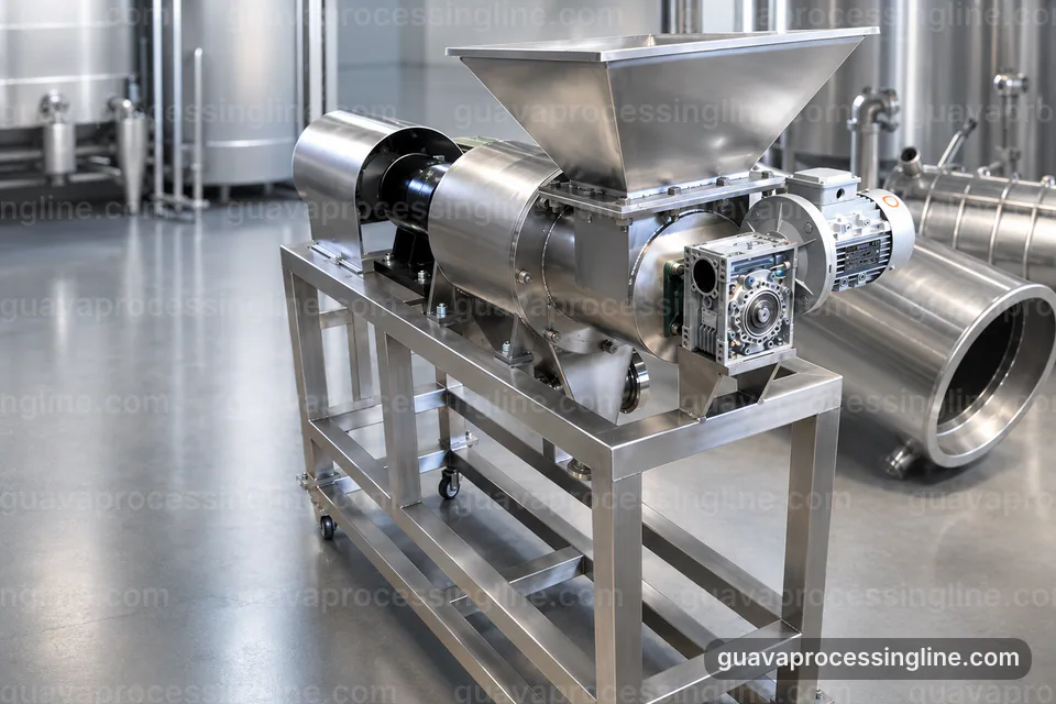 industrial guava puree processing line, selection criteria: pulping with staged seed refinement section operating stage